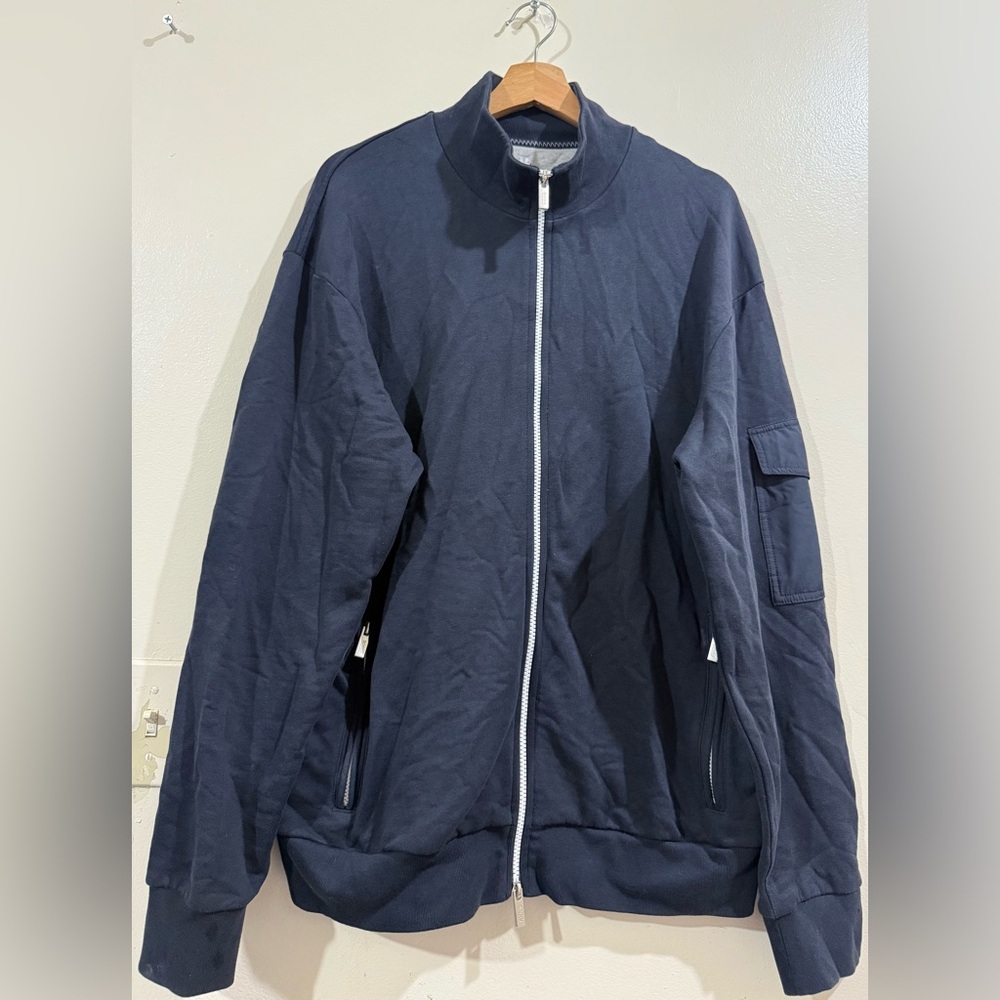 BOGGI Milano Men's Navy Zip-Front Bomber Jacket